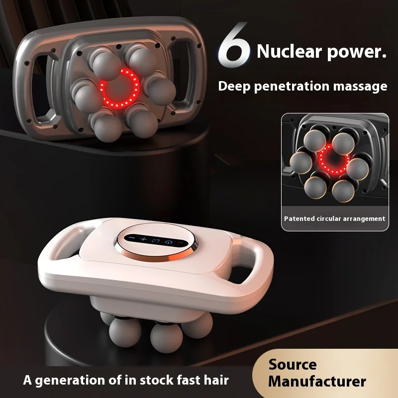 2024 Oem LED Screen Handheld 6-Heads fascial muscle Massage Gun Deep Tissue Full Body Massager for Pain Relief