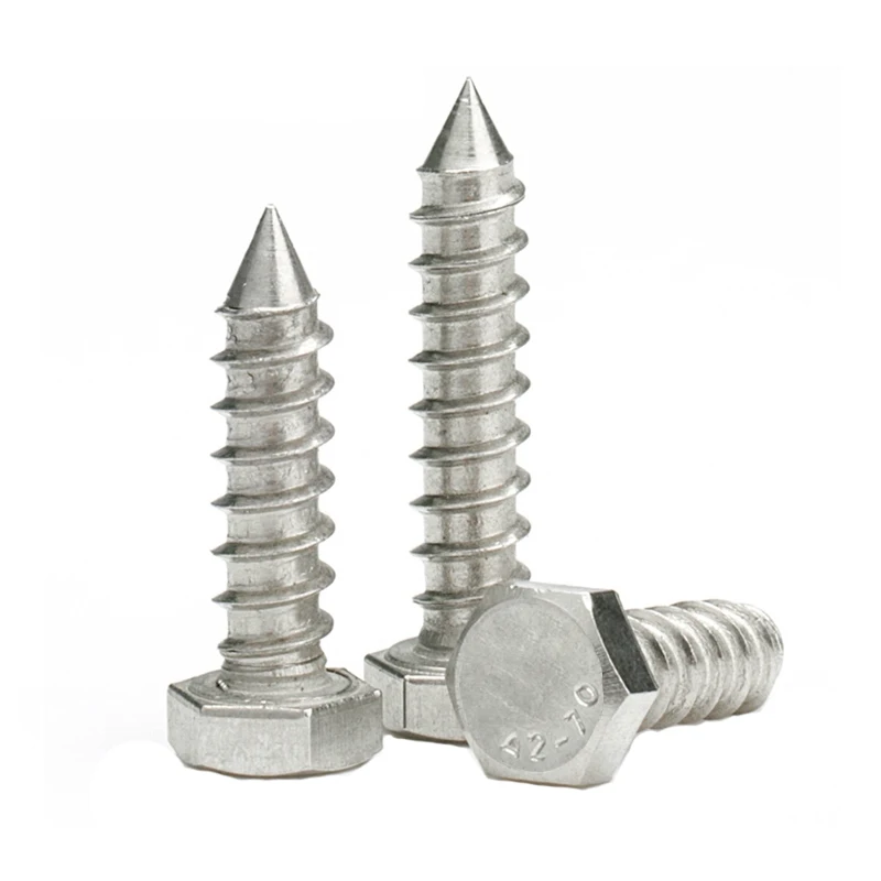 China Manufacturer ss304 Hexagon Head Wood Screws DIN571 Wood Screws