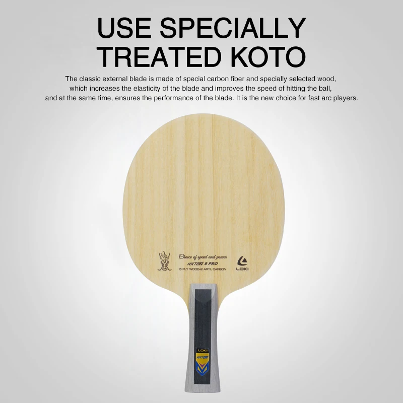 LOKI Rxton 9Pro Low MOQ OEM логотип пинг-понг профессиональный Allround Blade 7-слойный базальтовый CNF Fiber для настольного тенниса