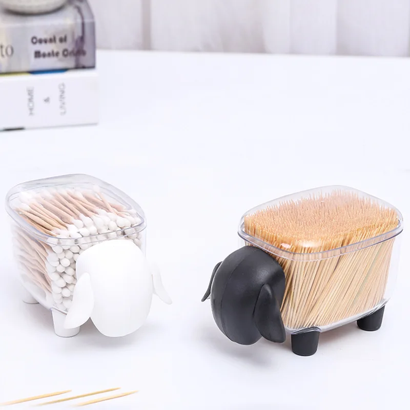 Acrylic Cotton Ball Holder Containers Storage Organizer Set Bathroom Vanity Storage Canister Qtip Holder Dispenser Plastic PS