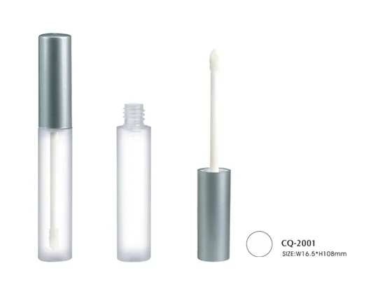 Round Lip Glaze Tube 10ml Custom logo Black Plastic Popular Wholesale Laura Mercier Lip GlossClear