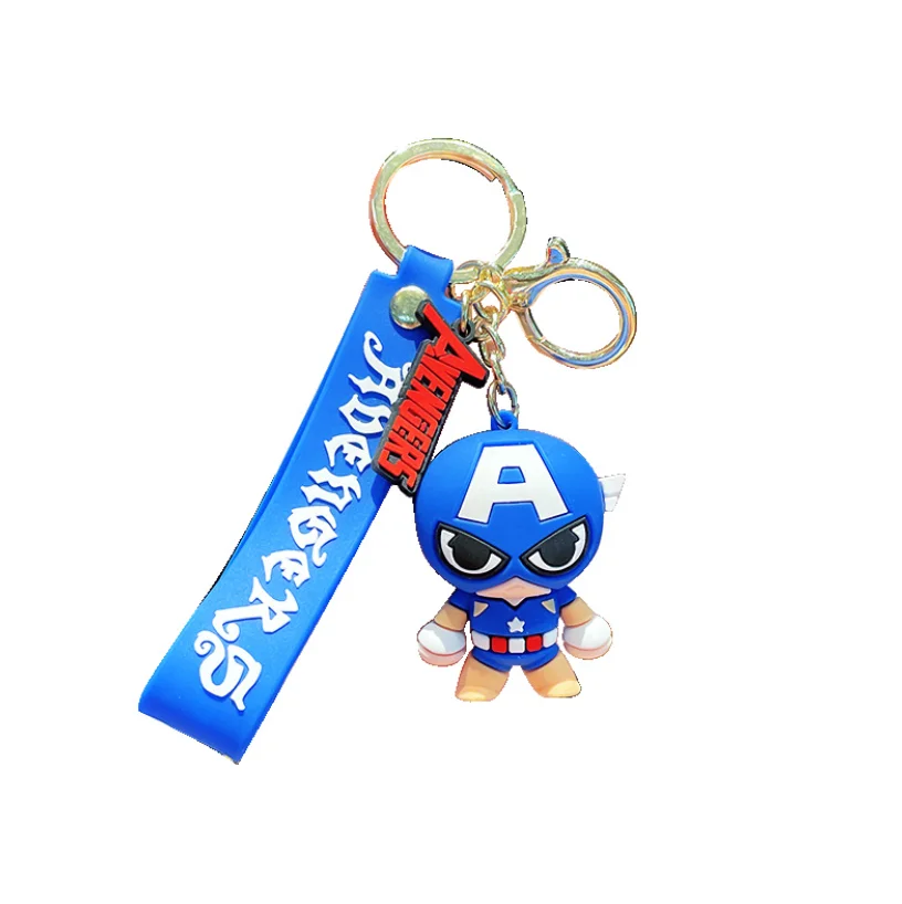 Fashion Spider-Man Creative Iron Man Doll Doll Key Pendant Anime Pendant 3D PVC Marvel  Keychain