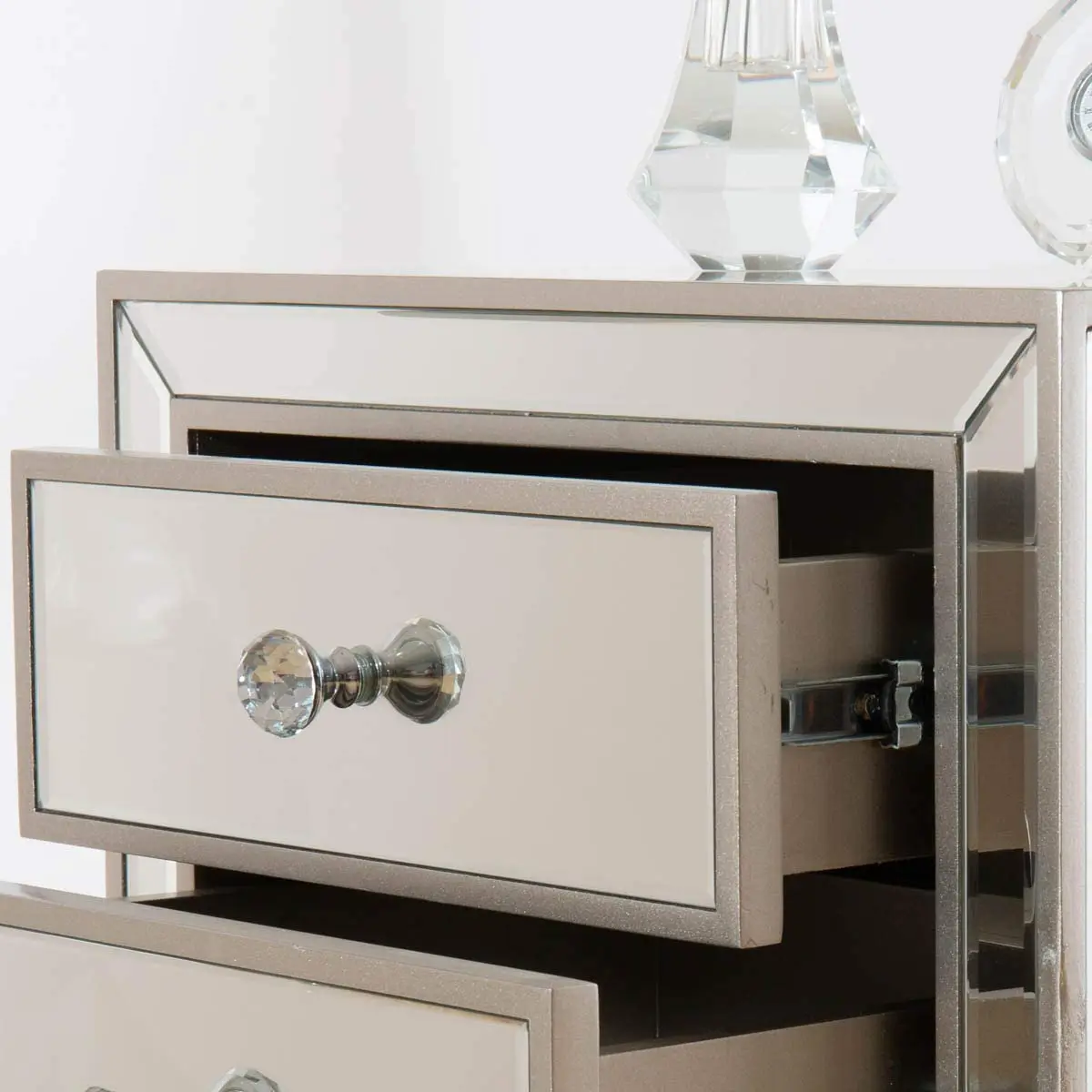 Sparkly Mirrored Console Table Luxury Living Room Mirror Furniture TV Bench Night Stand