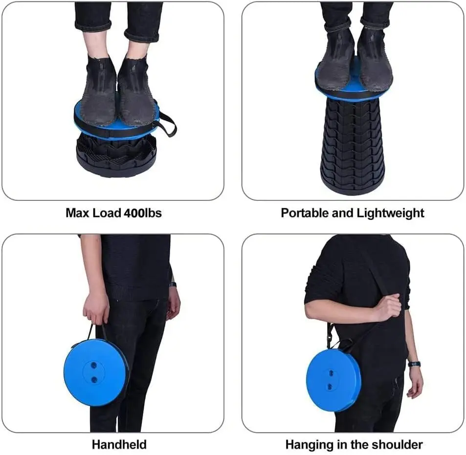 Wholesale Price Portable Collapsible Folding Stool, Retractable Telescoping Foldable Camping Stool for Adults for Outdoor