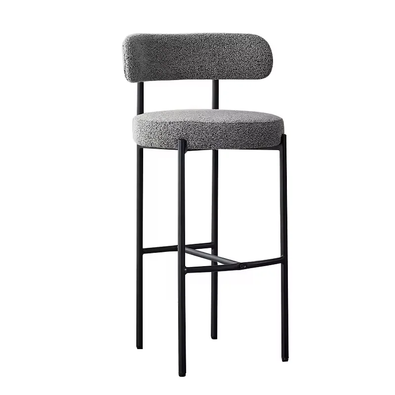 Restaurant Bar Furniture Luxury Metal Legs Soft Cushion Velvet Bar Stool Chair Kitchen Bar Tall Chairs