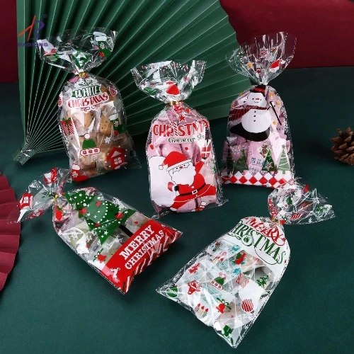 Christmas apple packaging bag ribbon drawstring cookie biscuit rabbit ear bundle pocket in stock