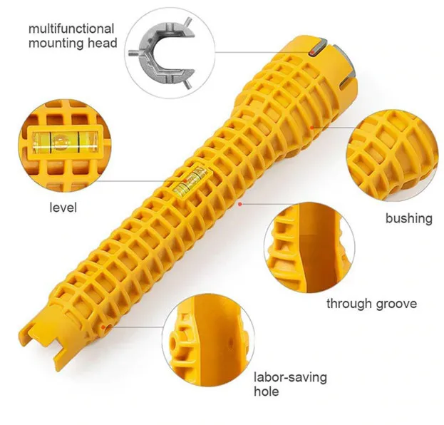 
Hot Sell Multi-function Wrench Tool Faucet And Sink Installer One Head Adjustable Water Pipe Spanner 