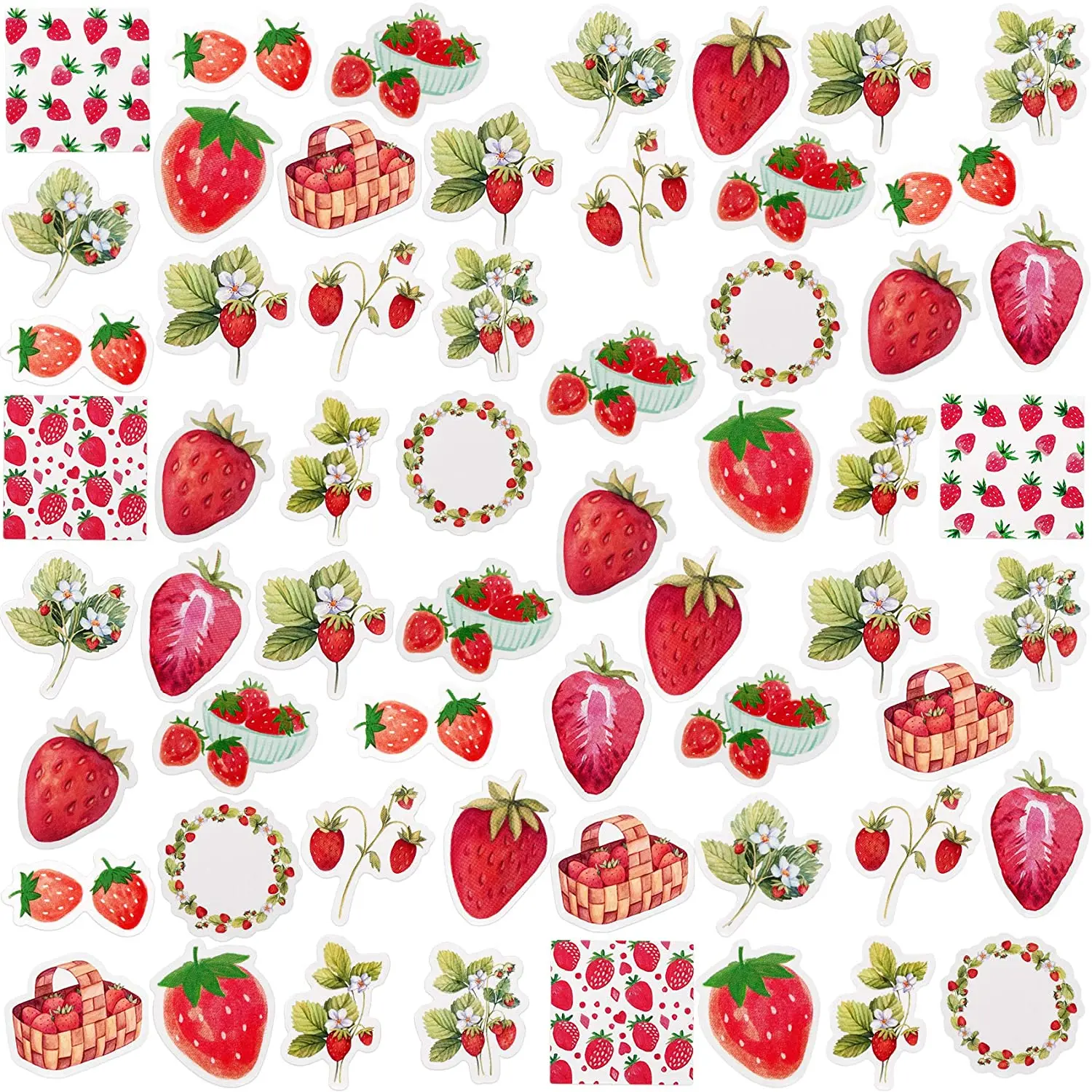 Strawberry Scrapbook Stickers Strawberry Phase Scrapbook Decals Small Size Strawberry Style DIY for ArtsScrapbook
