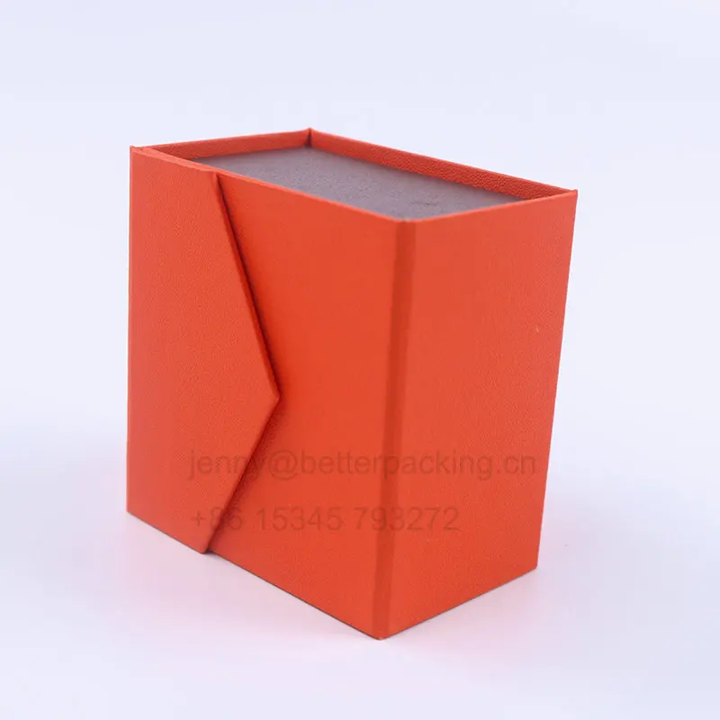 
Custom Orange Book Magnetic Gift Packaging Cardboard Jewellery Ring Box 