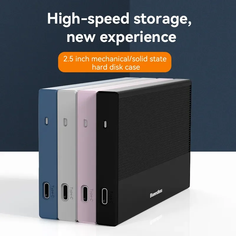 2.5 Inch HDD/SSD Case 5Gpbs Usb3.0 Hard Disk Portable Aluminum Screwless SATA 2.5 HDD Enclosure