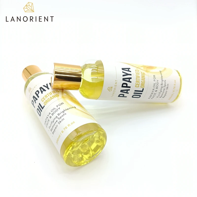  LANORIENT private label natural organic Whitening brightening Moisturizing body face papaya oil for skin