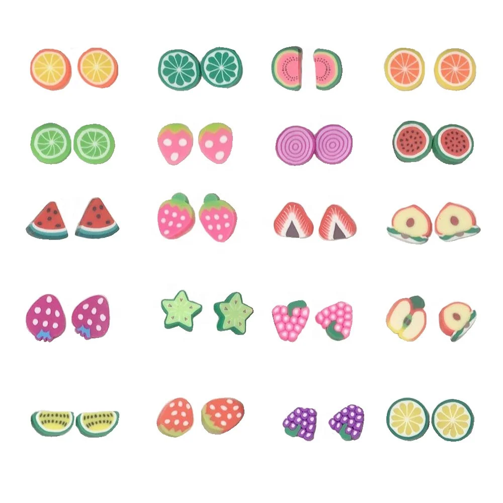 
New Arrive 500g Fruit Slices Polymer Clay Nail Art Sticker Soft Animal Flower Fruit Nail Decoration Slime Diy Supplies 