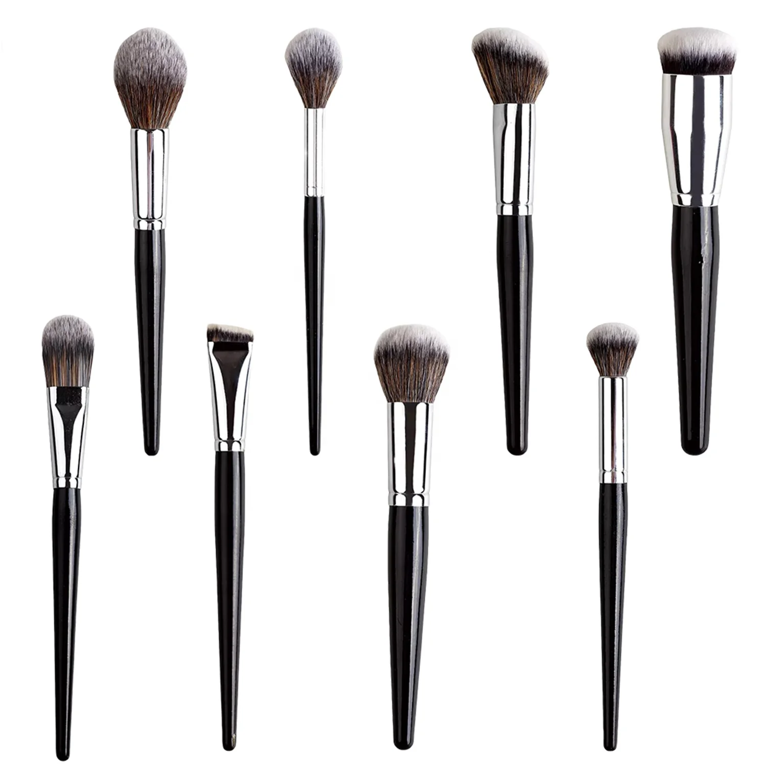 YRX D027 Cosmetic Black Makeup Brush Set Tool Natural Hair Foundation Eyeshadow brow MakeUp Brush Set Makeup Tools