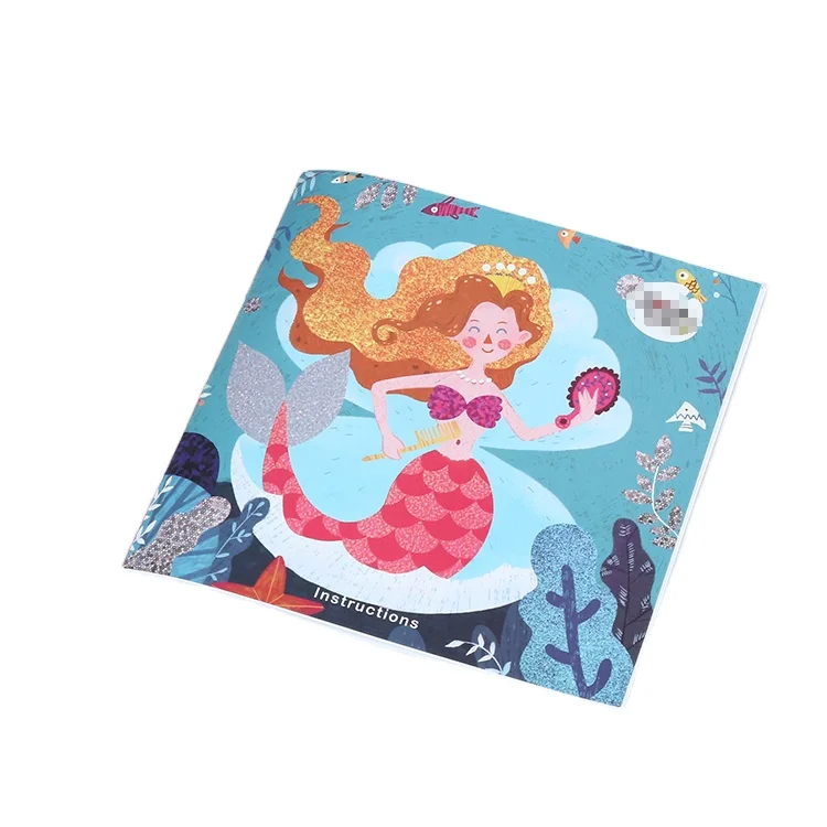 high quality story colorful printing kids glitter stickers drawing painting coloring book