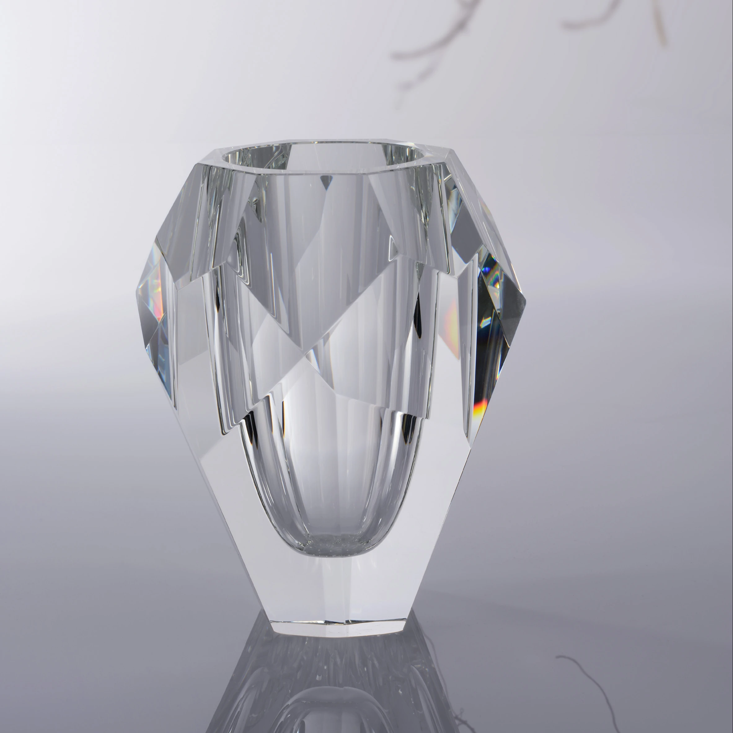 Clear brilliant Crystal Crafts Vases k9 Crystal Vase Flower vase For Home  Decoration