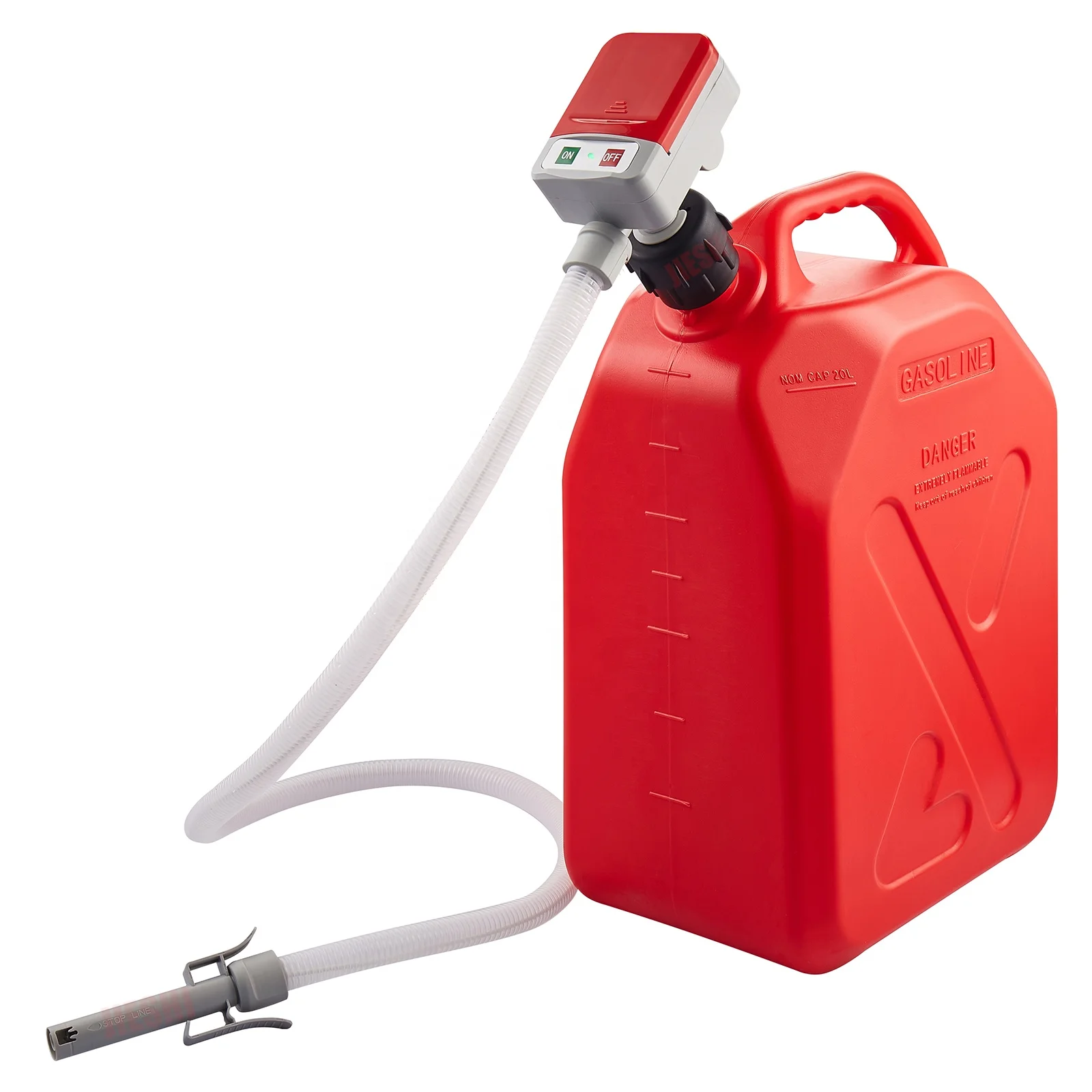 4AA Battery Electric Gasoline Diesel Plastic Fuel Transfer Pump With LED Light