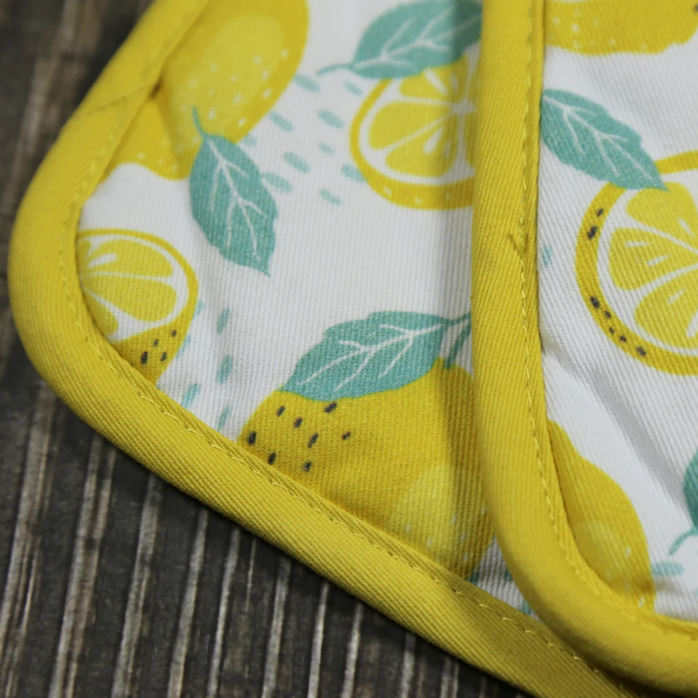 Wholesale Price100% Cotton Custom Logo Cooking Oven Mitts and Pot Holder Set