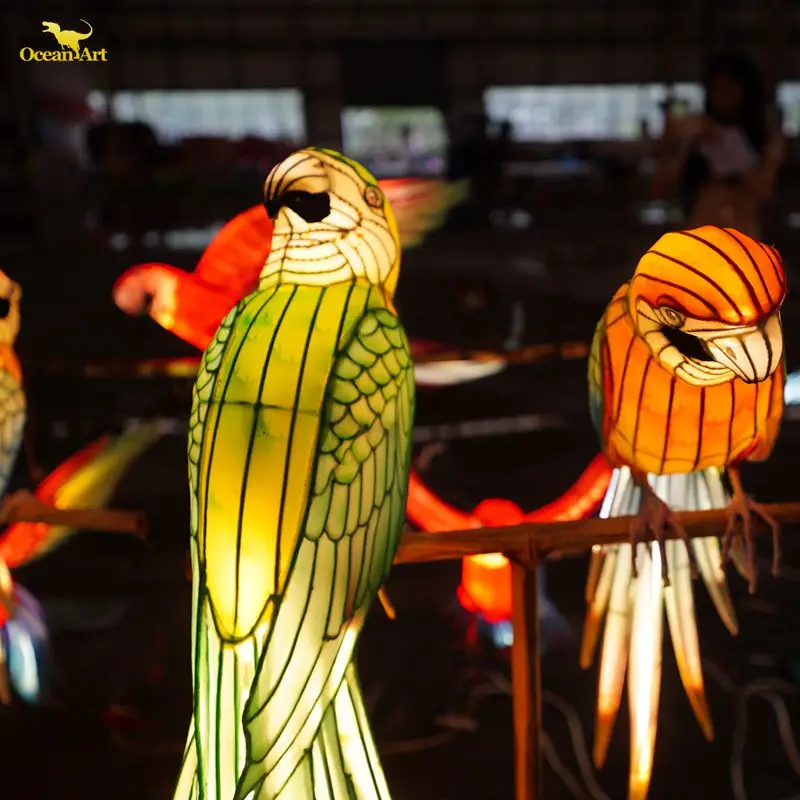 Chinese New Year Artificial Decoration Outdoor Waterproof Animal Silk Lantern