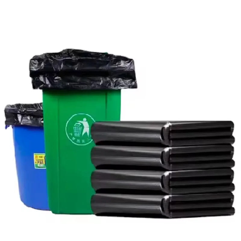 Extra heavy duty PE Factory Wholesale High quality Black trash rubbish Garbage Bag Eco-friendly