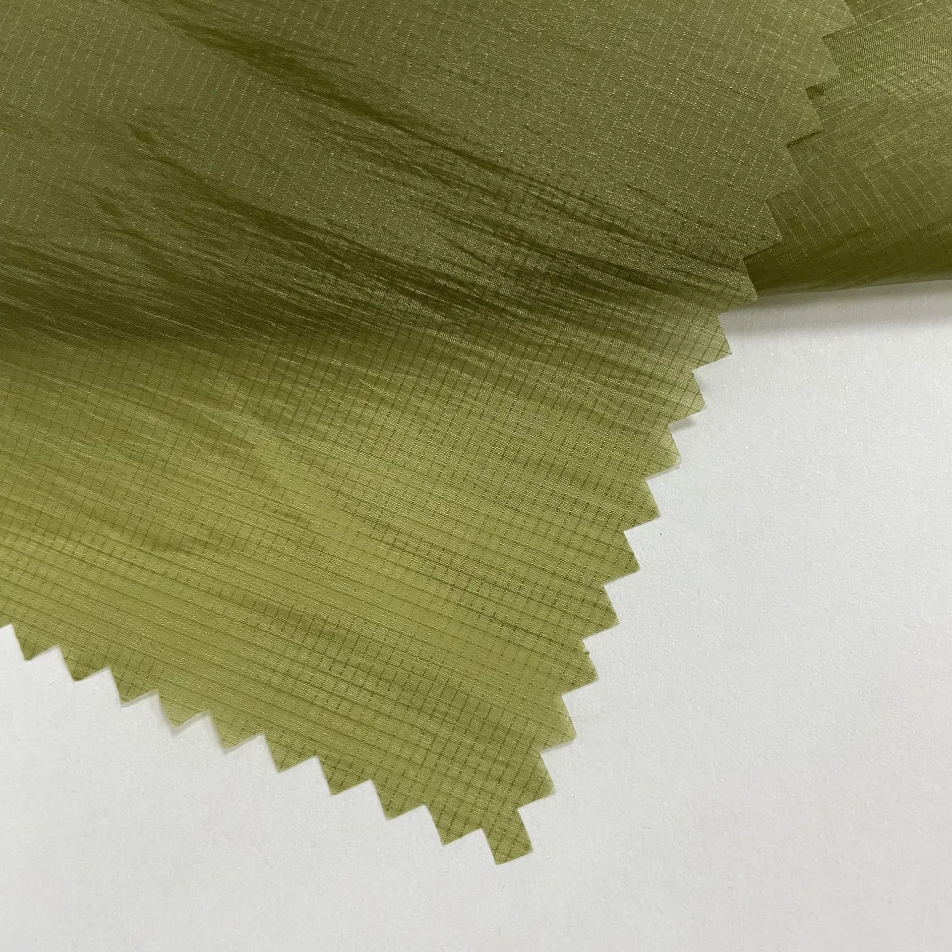 Recycled  Nylon 0.11 Float Plaid silk fabric Outdoor sunscreen clothing down jacket fabric