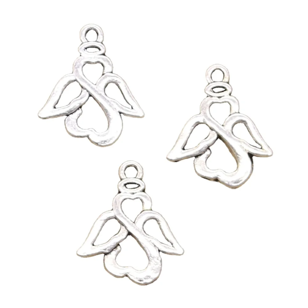Charms lovely angel 19x17mm Tibetan Silver Color Pendants Antique Jewelry Making DIY Handmade Craft
