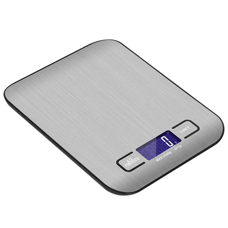 5kg Stainless Steel Digital Electronic Scale Household Kitchen Measuring Weight Volume Food Scale
