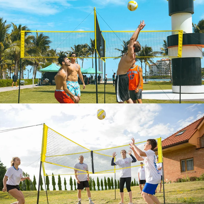 Beach Volleyball Net Beach Games Cross Volleyball Training Block 4-Person Volleyball Net