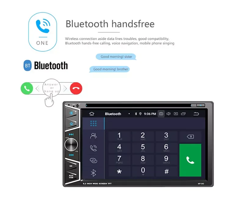 MCX Android 10 With Buttons 2 DIN 6.2 Inch Car Radio Video For Ki A Universal Car Multimedia Player