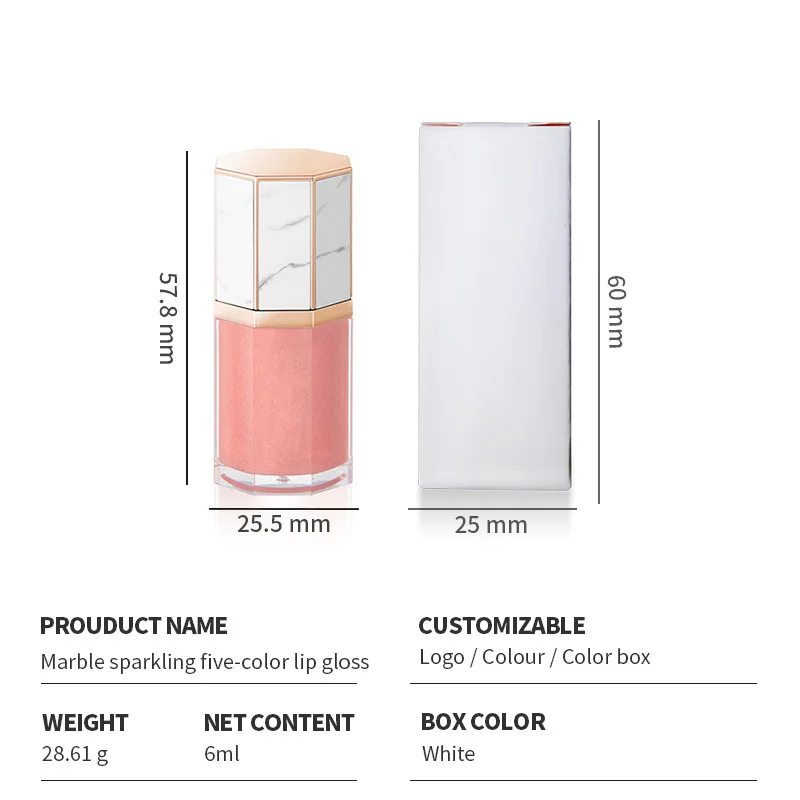 wholesale custom high quality private label cute gold vegan jelly clear glitter mini lip gloss private label