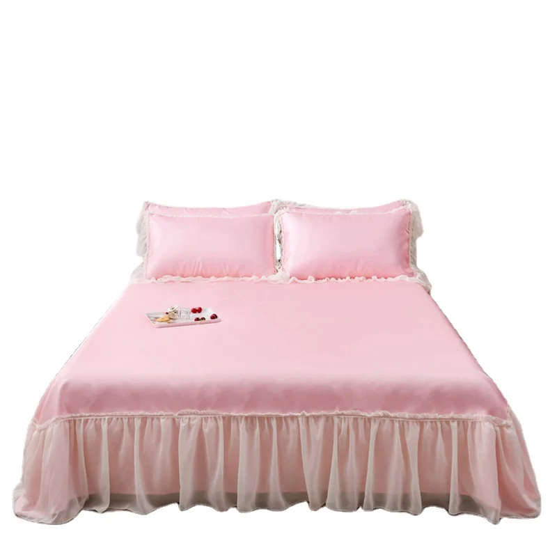 
KAERFU Luxury 19 inch drop bedroom bedskirt for king bed 