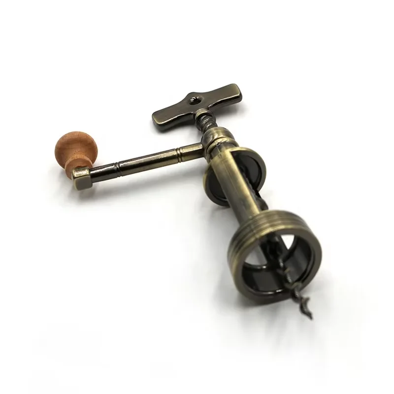 Wine Opener Corkscrew Manual Heavy Duty Zinc Alloy Wine Bottle Opener Antique Corkscrew with Wooden Gift Box