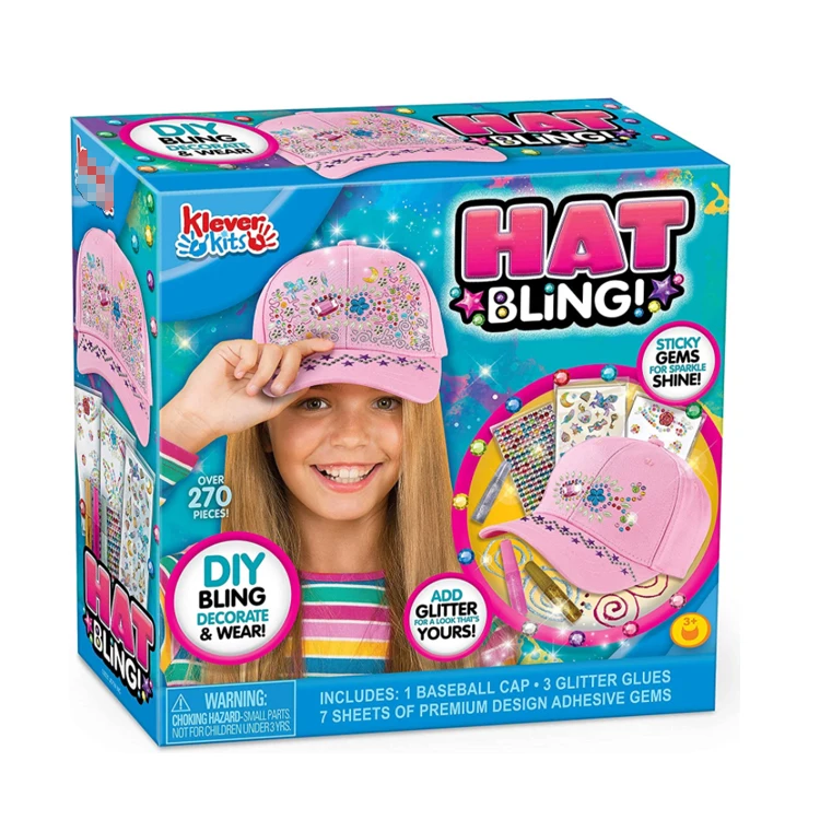 Fun Creative DIY Arts & Crafts Kits Decorate Your Own Baseball Cap Hat Bling