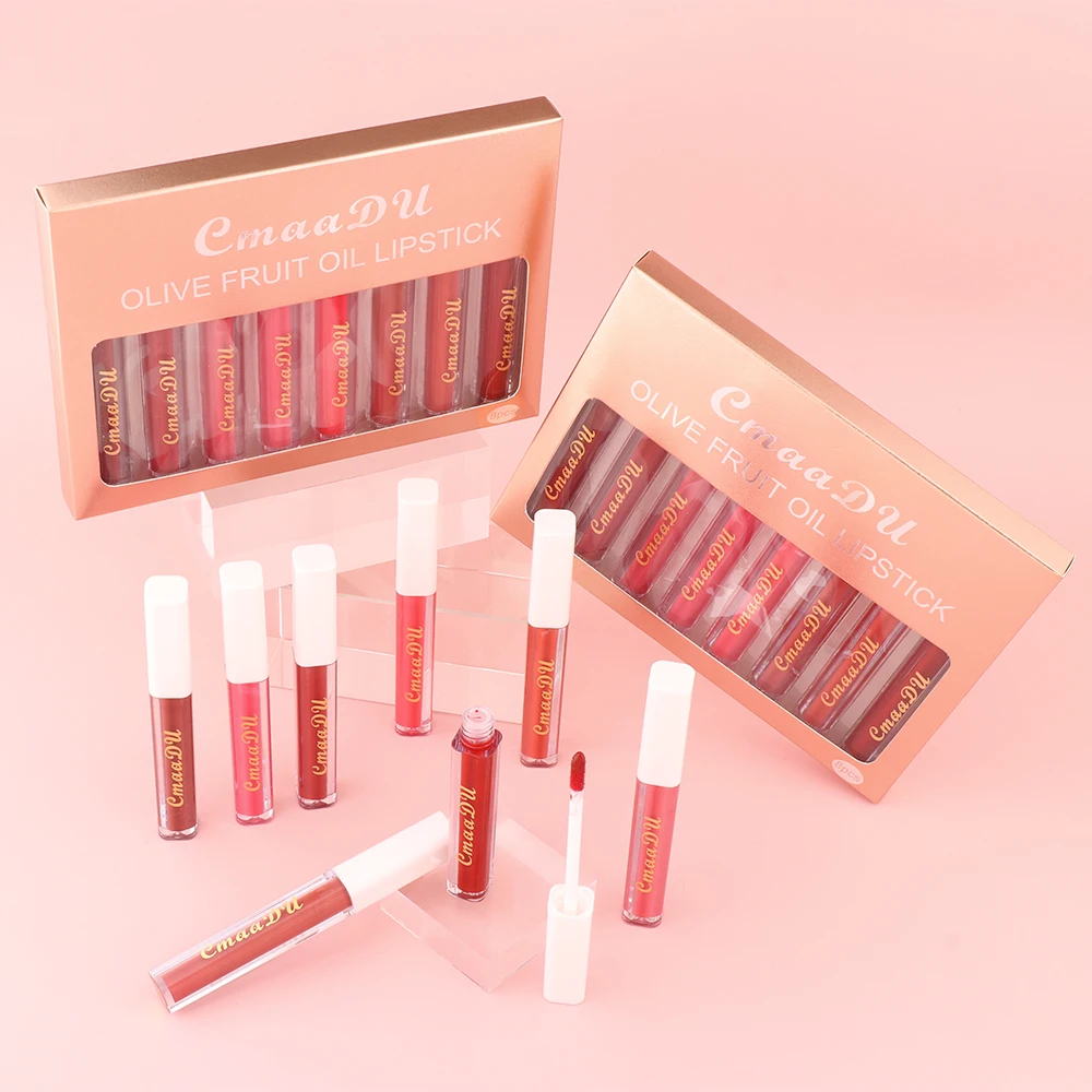 8 Colors Lipgloss Set Olive Moisturizing Liquid Lipstick Long-lasting Cosmetics Private Label