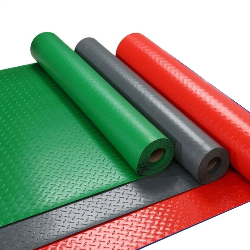 High Quality Anti -Slip PVC Vinyl Floor Covering Mat Rubber Outdoor Garage Floor Mats