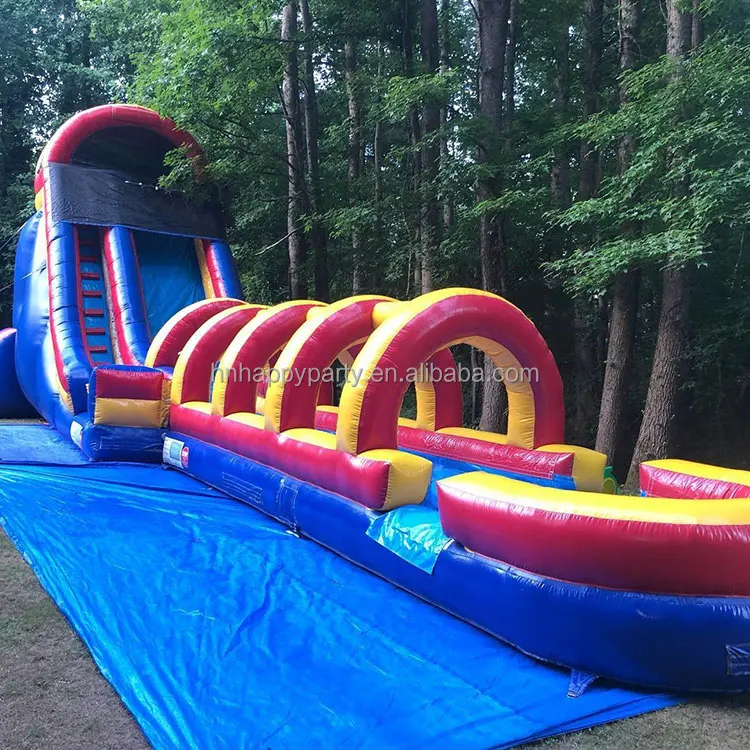 commercial inflatable double slide blue red inflatable slide with swimming pool inflatable bop bag for adult