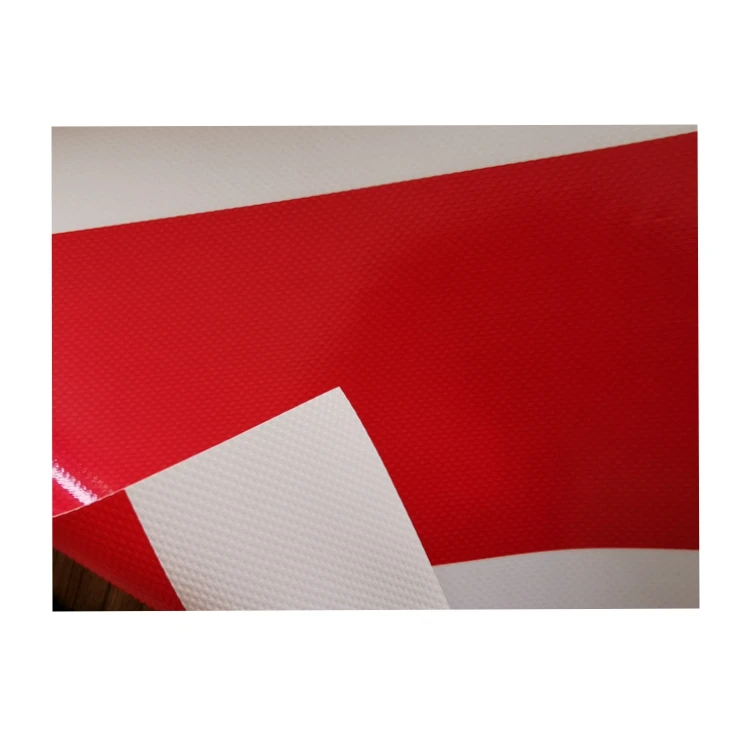 PVC Colored Strip Tarpaulin Laminated 450gsm Double Printing Stripe PVC Tarp PVC Tarpaulin Striped Awning Fabric for Car Park
