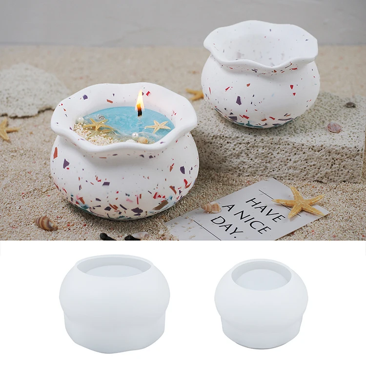 Fish Tank Candle Jar Silicone Mold DIY Creative Jewelry Storage Box Succulent Flower Pot Concrete Resin Plaster Mould Home Decor
