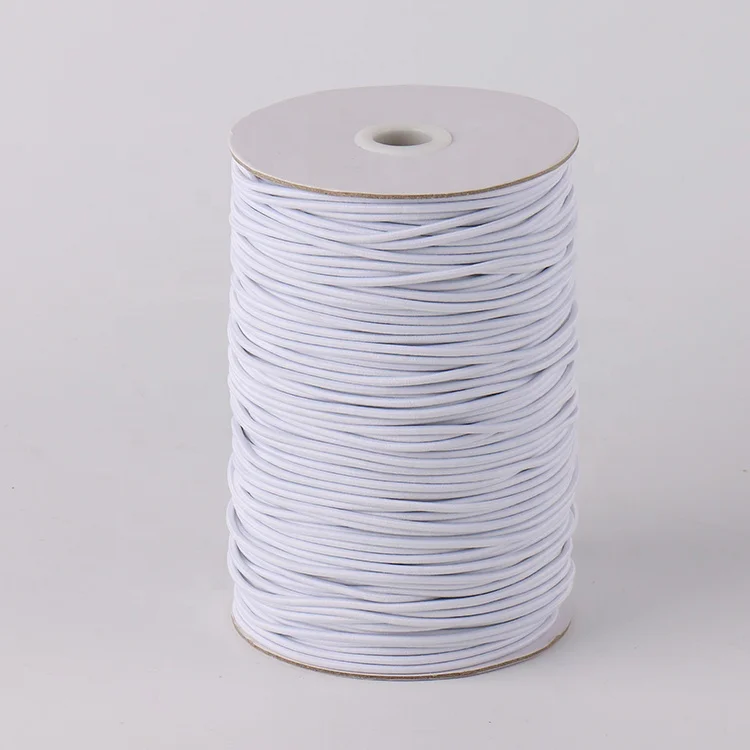 
China Manufacturer Wholesale Round 2mm 2.5mm 3mm 3.5mm 4mm Elastic Cord Ear Loop Ropes Elastic String For Garment Accessories 