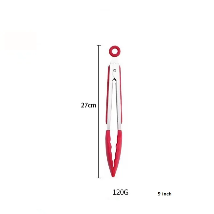 Food Grade Silicone Food Tong Creative Non-Slip Silicone Bread Tong Serving Tong Kitchen Tools BBQ Tools Accessories W24-490