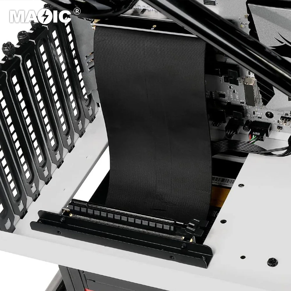 Newest PCI Express Riser Card graphics card 16x to 16x extender cable pcie flexible extension cable 16x 3.0 for Computer Graphic