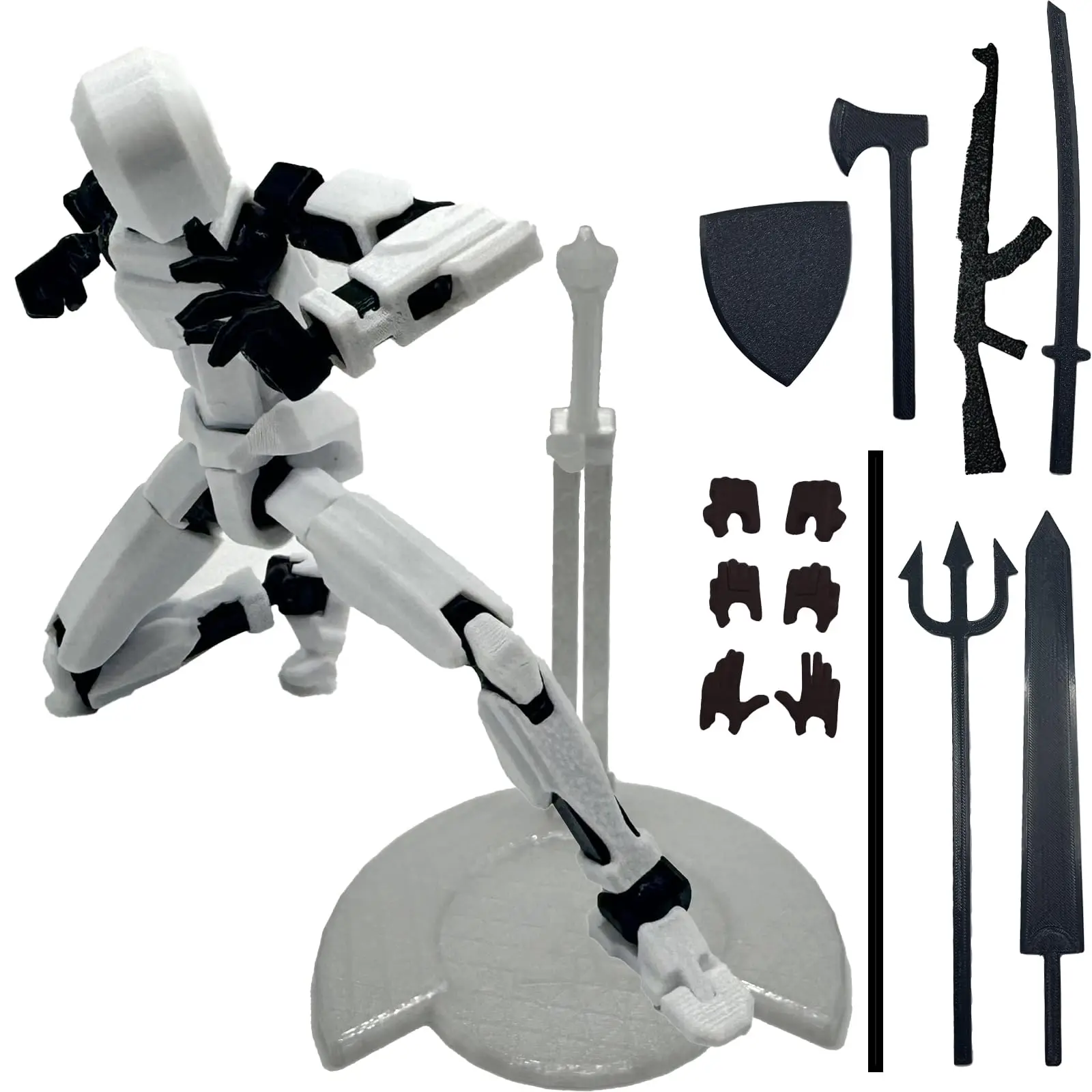 Custom Size Color 3D Printed Creative Action Figure Lucky Doll 13 movable joint Robot Action Figure DIY Figure Toy