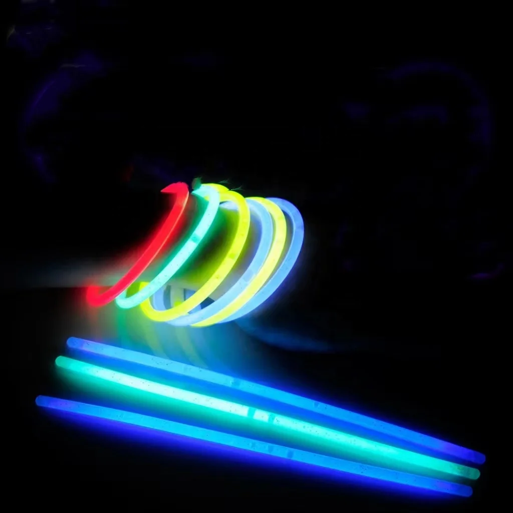 Светящиеся в темноте 8-дюймовые мигающие браслеты оптом, подарок, украшение для вечеринки