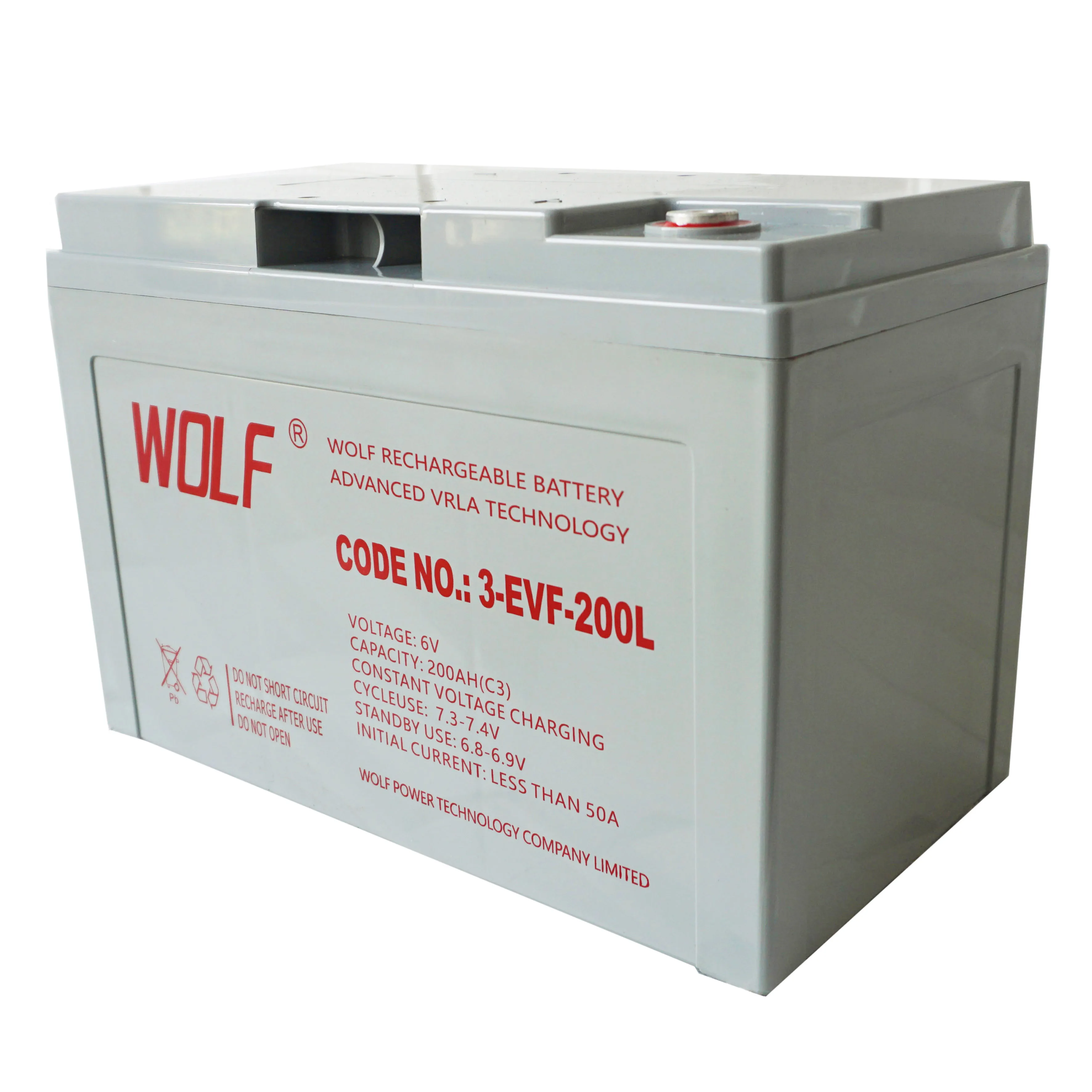 China manufacturing long life rechargeable 6v 200ah deep cycle gel lead acid golf cart battery