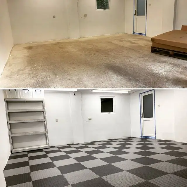 Multi-purpose Anti-slip Indoor Interlocking Pvc Workshop Flooring Checkered Garage Floor Tiles