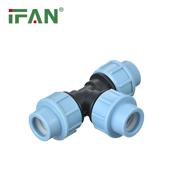 IFAN Factory Price PP Fittings ASTMD3035 PP Compression Fittings 20-110mm Tee HDPE Fitting