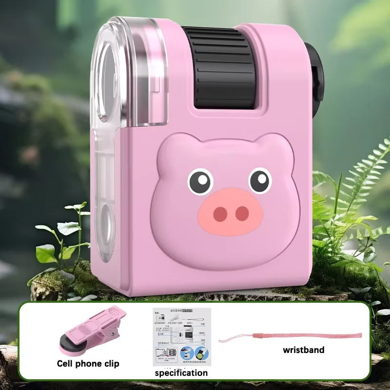 Handheld Microscope for Kids Portable Microscope Toy Educational Mini Pocket Outdoor Science Learning Kids Microscope Kit