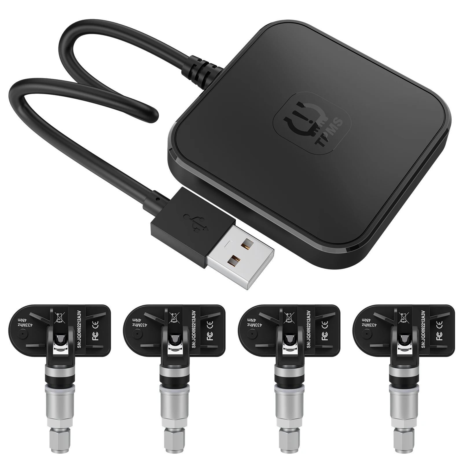 Car TPMS tire pressure gauge internal sensor Android head unit USB TPMS 116 psi Android TPMS tire pressure monitoring system