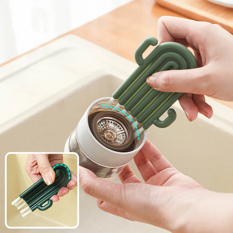 Cup lid brush Thermos cup brush household baby bottle thermos cup groove crevices multi-functional cleaning brush