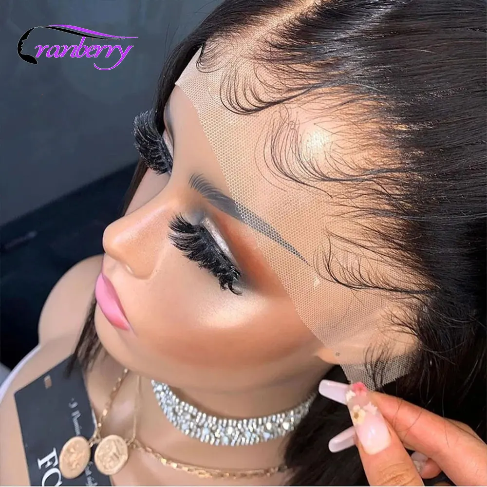 Wholesale vendor 13x4 hd transparent kinky curly bob peruvian deep wave 360 swiss lace frontal human hair wigs with baby hair