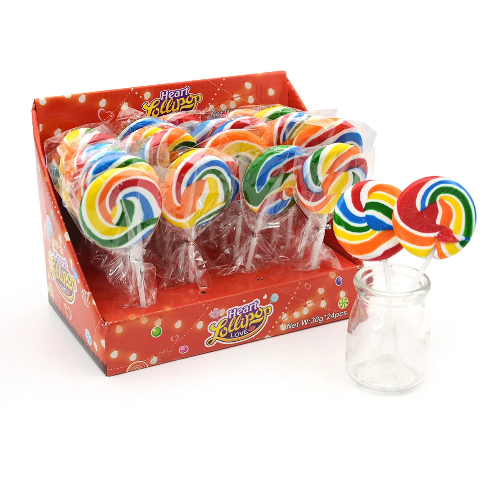 Halal lollypop мультфильм круглая завитка сладкий Радужный Плоский леденец